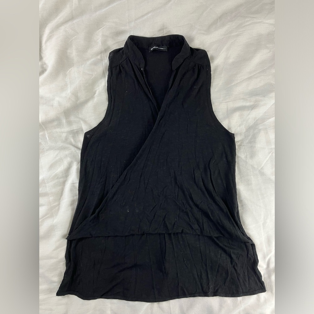 Michelle by Comune Black Flowy Summer Tank Shirt